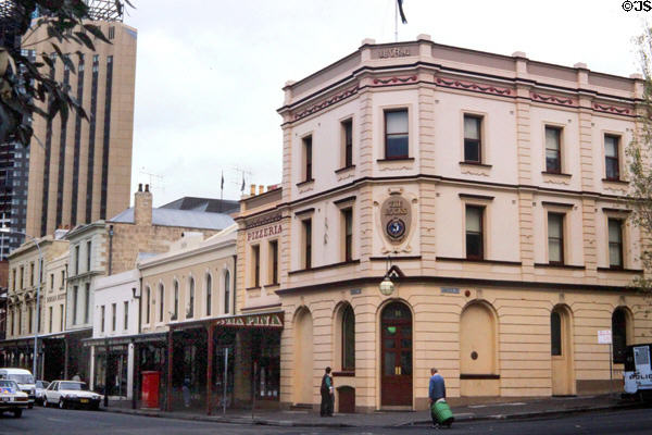 The Rocks heritage architecture along George Street. Sydney, Australia.