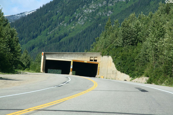 Snow shed across TransCanada Highway in Glacier National Park. BC.