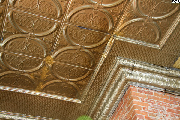 Tin ceiling at Revelstoke Nickelodeon Museum. Revelstoke, BC.
