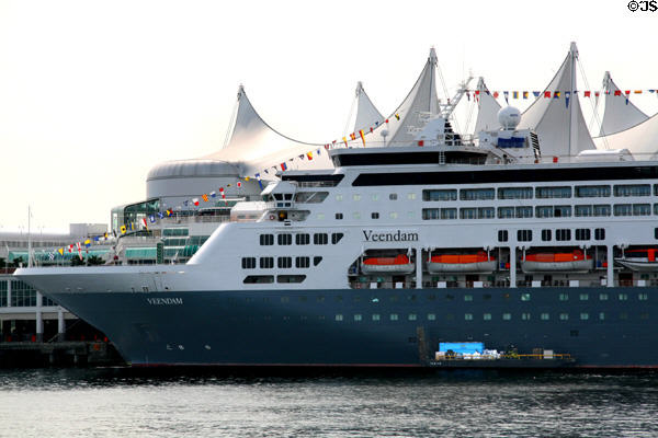 Holland America Line cruise ship Veendam at Canada Place. Vancouver, BC.