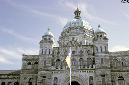 Central tower of British Columbia Legislature. Victoria, BC.