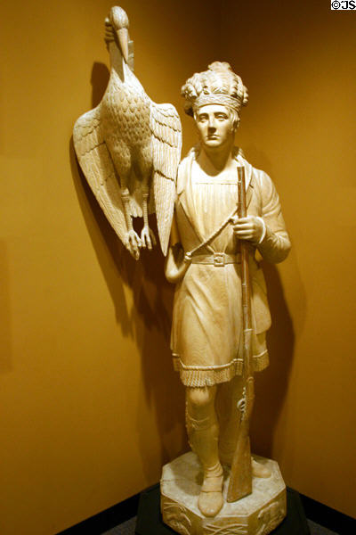 Wood carving of Indian Hunter (1835) by John Graham at New Brunswick Museum. Saint John, NB.
