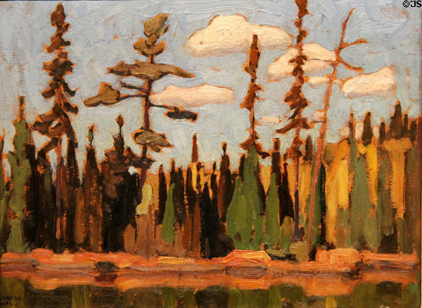 The Pool painting on board (c1918) by Lawren Harris at McMichael Gallery. Kleinburg, ON.