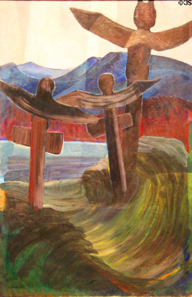Totems painting (c1930) by Emily Carr at National Gallery of Canada. Ottawa, ON.