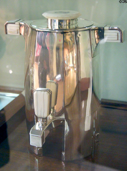 Silver & ivory tea service (c1933) by Jean Puiforcat of Paris at Royal Ontario Museum. Toronto, ON.