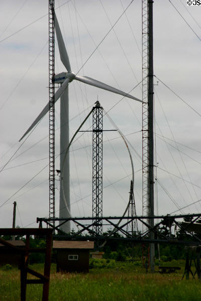 Vertical egg-beater generator at Atlantic Wind Test Site. PE.