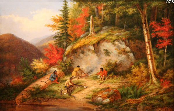 Chippewas Hunting Caribou painting (1861) by Cornelius Krieghoff at Montreal Museum of Fine Arts. Montreal, QC.