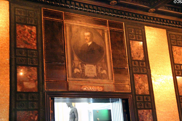 Self portrait mural of Franz von Stuck at Villa Stuck Museum. Munich, Germany.