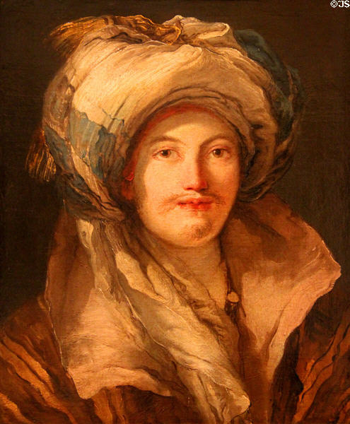 Man in Oriental Costume painting (c1766) by Giovanni Battista Tiepolo at Berlin Gemaldegalerie. Berlin, Germany.