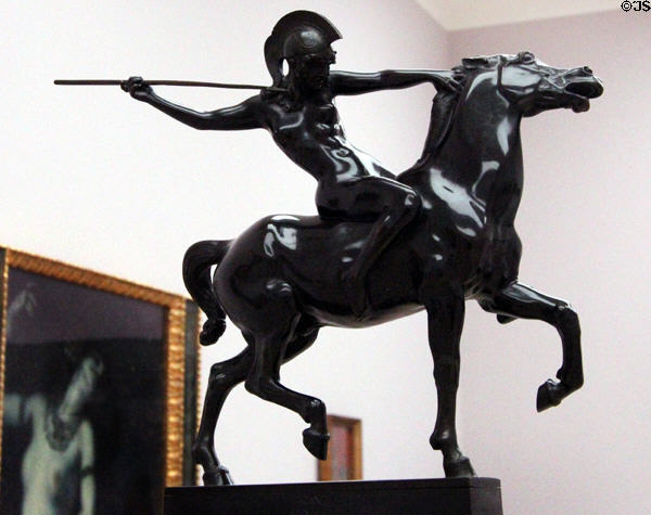 Amazon bronze sculpture (1897-8) by Franz von Stuck at Lenbachhaus. Munich, Germany.