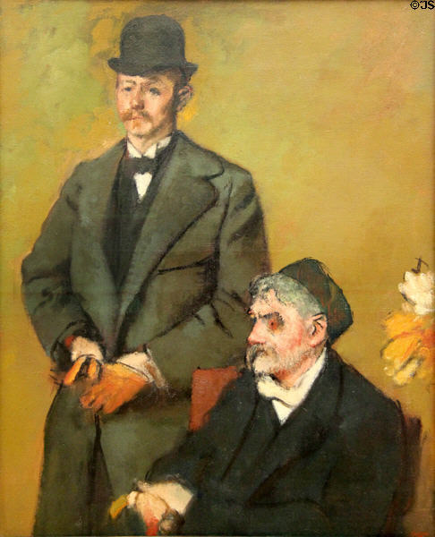 Henri Rouart & His Son Alexis painting (c1895) by Edgar Degas at Neue Pinakothek. Munich, Germany.