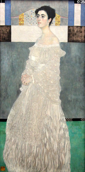 Margaret Stonborough-Wittgenstein portrait (1905) by Gustav Klimt at Neue Pinakothek. Munich, Germany.