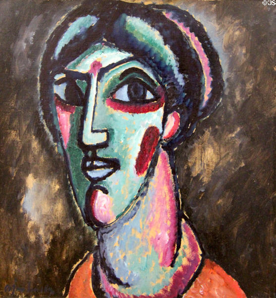 Head in Black & Green painting (1913) by Alexej von Jawlensky at Germanisches Nationalmuseum. Nuremberg, Germany.