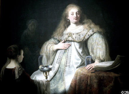 Artemisia (symbol of devoted wives), painting (1634) by Rembrandt van Rijn in Prado Museum. Madrid, Spain.