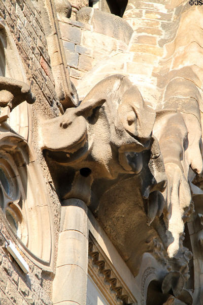 Gaudí designed lizard on Nativity Facade at Sagrada Familia. Barcelona, Spain.