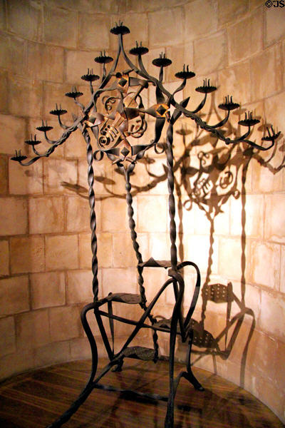 Candle stand designed by Antoni Gaudí (c1898) at Sagrada Familia. Barcelona, Spain.