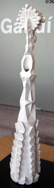 Model of the design of the capitals on the tops of the towers at Sagrada Familia. Barcelona, Spain.