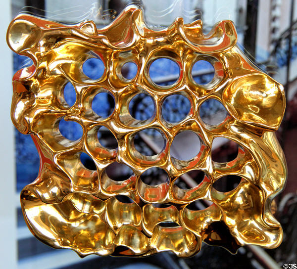 Honeycomb grill designed by Antoni Gaudí at Sagrada Familia. Barcelona, Spain.