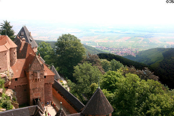 View of surrounding valley from Haut Koenigsbourg. France.