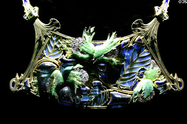 Necklace with Hazelnut design (1899-1900) (shown Paris Expo 1900) at Museum of Decorative Arts. Paris, France.