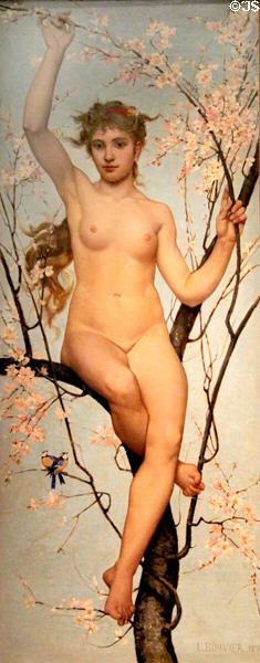 Spring painting (1870) by Joseph-Laurent Bouvier of France (shown Vienna Expo 1870) at Museum of Decorative Arts. Paris, France.
