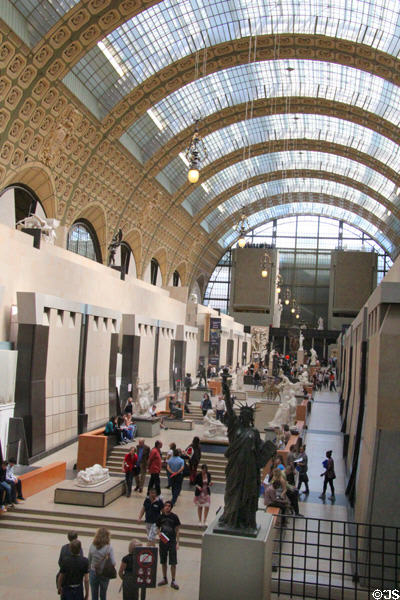 Main hall with Statue of Liberty at Musée d'Orsay. Paris, France.