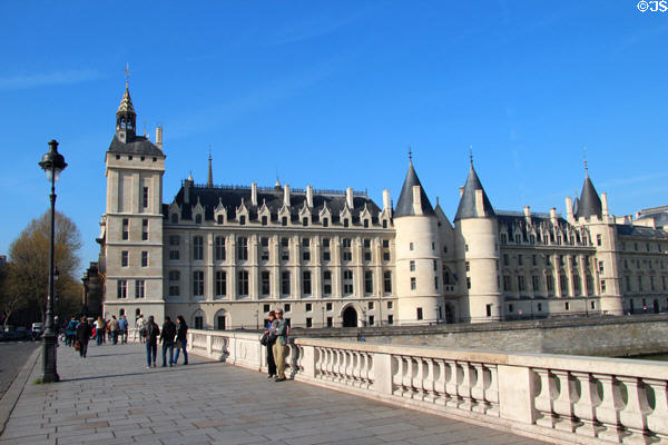 Conciergerie (1296-1313) on Ile de la Cité where Marie Antoinette & about 2600 others were imprisoned during the Terror before being taken to the Guillotine. Paris, France. Style: Gothic. Architect: Enguerrand de Marginy.