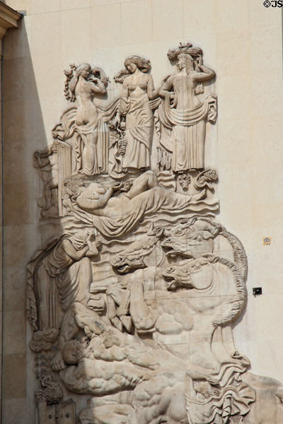 Art Deco mural at Palais de Tokyo. Paris, France.