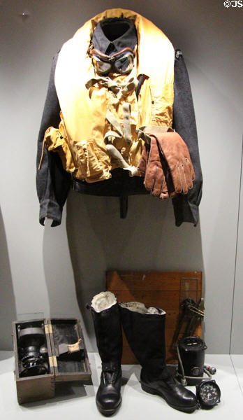Canadian aviators gear at Caen Memorial. Caen, France.