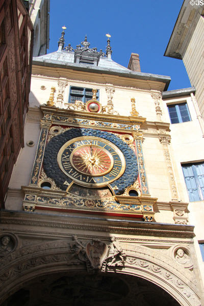 Great Clock face. Rouen, France.