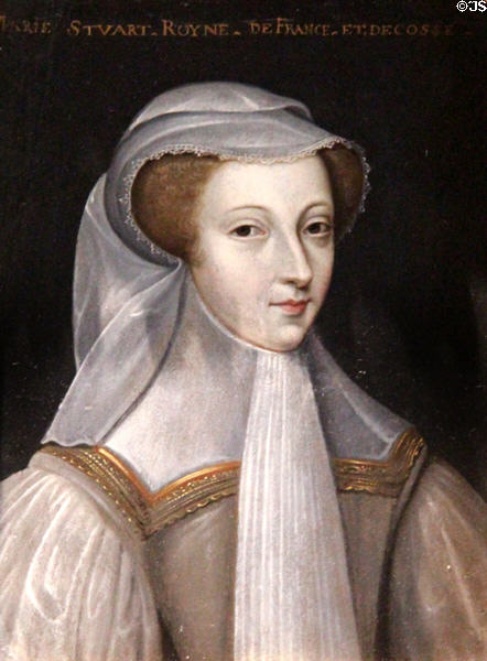 Mary Stuart, Queen of Scotland & France painting (early 17thC) after François Clouet at Blois Chateau. Blois, France.