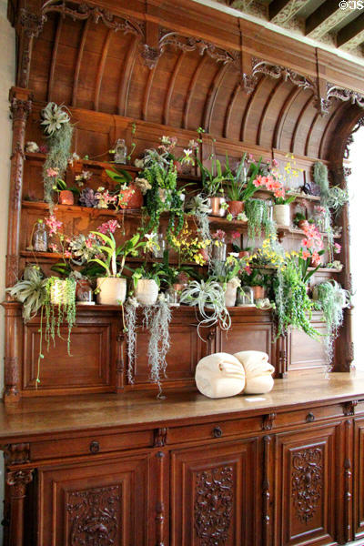 Sideboard in dining room at Chaumont-Sur-Loire. France.