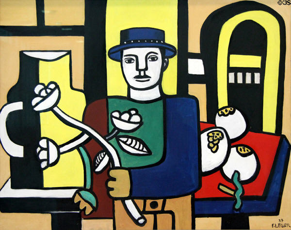 L'Homme au chapeau bleu painting (1937) at Musée National Fernand Léger. Biot, France.