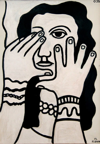 La Femme aux cheveux noirs painting (c1952) at Musée National Fernand Léger. Biot, France.