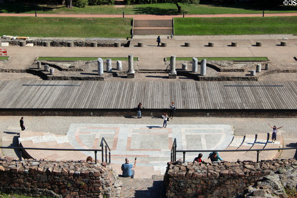 Stage area of Gallo Roman Theatre of Lugdunum. Lyon, France.