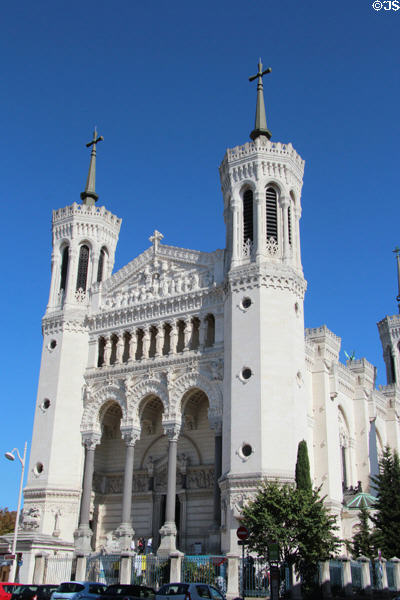 Facade of Basilique Notre-Dame de Fourvière. Lyon, France.