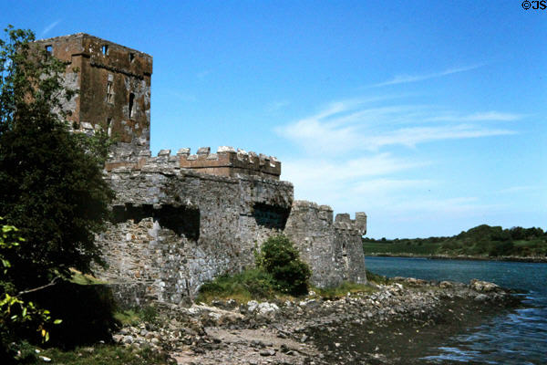 Doe Castle (early 15thC) on inlet of Sheephaven Bay. Ireland.