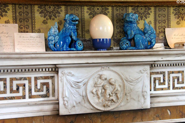 Sitting room fireplace detail at Strokestown Park. Vesnoy, Ireland.