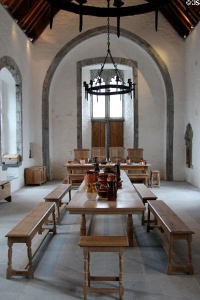 Recreation of banqueting hall on second floor at Desmond Castle. Newcastle West, Ireland.