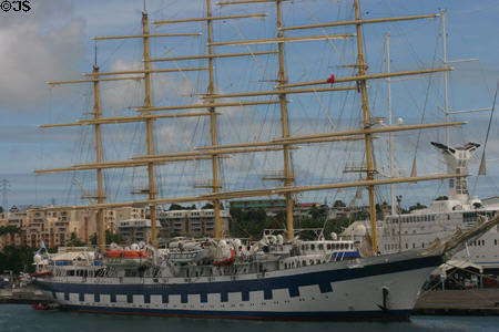 Tall ships in Fort de France harbor. Fort de France, Martinique.