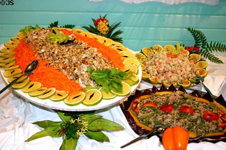 Salad bar at French resort. Diamant, Martinique.