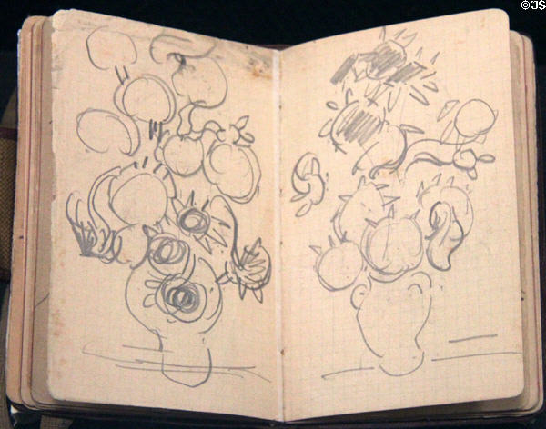 Sketchbook from Paris & Auvers-sur-Oise (1890) by Vincent van Gogh at Van Gogh Museum. Amsterdam, NL.