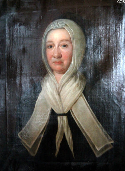 Portrait of Dame Margaret Lauder (Lady Seton) at Gladstone's Land tenement house. Edinburgh, Scotland.