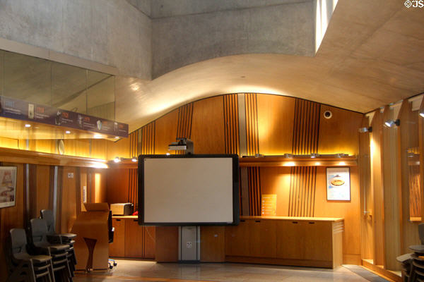 Meeting room architecture at Scottish Parliament. Edinburgh, Scotland.