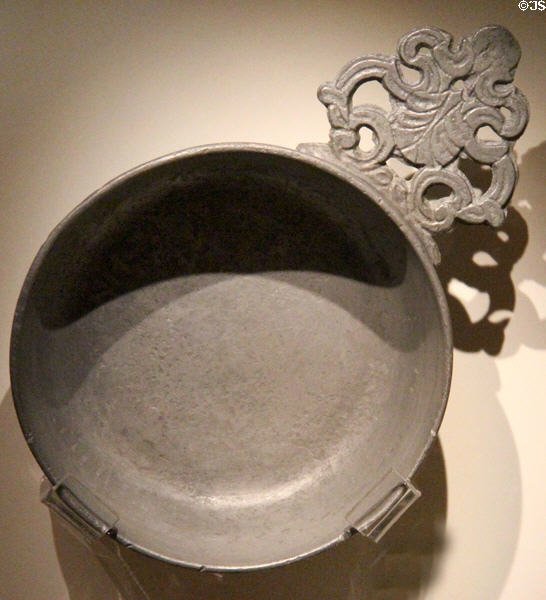 Pewter bleeding dish as used by barbers (18thC) from Edinburgh at National Museum of Scotland. Edinburgh, Scotland.