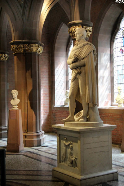 Sculpture of Robert Burns in main hall at National Portrait Gallery of Scotland. Edinburgh, Scotland.