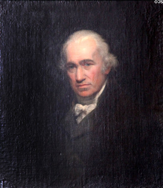 James Watt portrait (1808) by John Partridge after Sir William Beechey at National Portrait Gallery of Scotland. Edinburgh, Scotland.