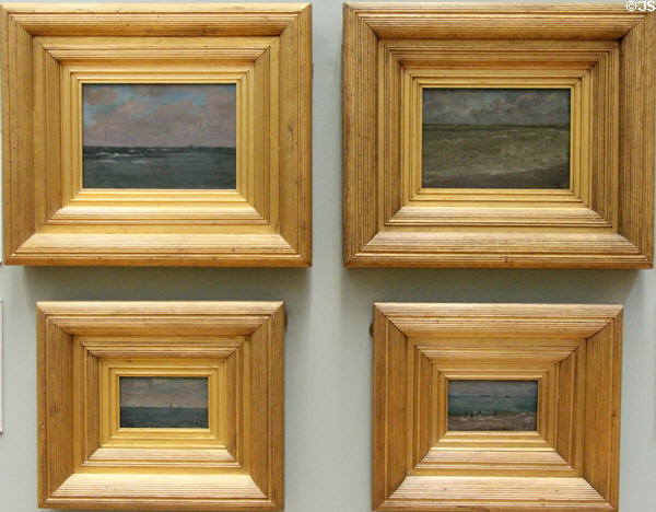 Several seascapes (1888-98) by James McNeill Whistler at Hunterian Art Gallery. Glasgow, Scotland.