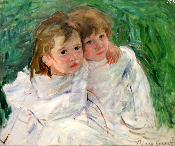 Young Girls painting (c1885) by Mary Cassatt at Kelvingrove Art Gallery. Glasgow, Scotland.