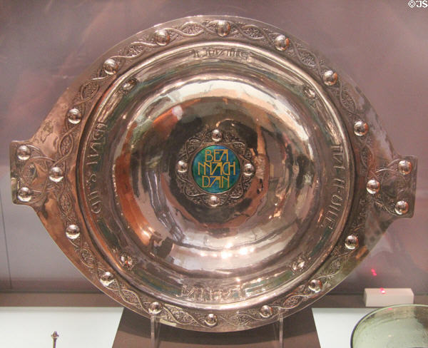 Silver & enamel presentation quaich (1904) by Glasgow School of Art for James Reid & Co. of Glasgow at Kelvingrove Art Gallery. Glasgow, Scotland.